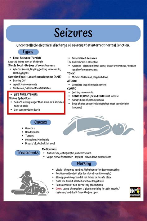 Nursing School Notes, Medsurg Neurology Seizures, This Cheat Sheet Gives You the Need to Know ...