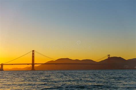 Bridge Golden Gate at San Francisco Sunset Stock Photo - Image of ...