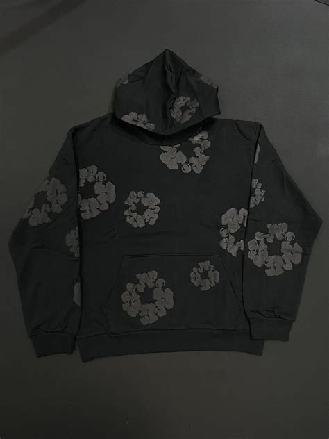 DENIM TEARS Denim Tears Mono Black Cotton Wreath Hoodie | Grailed