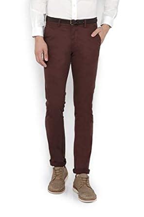 Van Heusen V Dot Men's Slim Fit Formal Trousers (VDTF318D002337_Red_36 ...