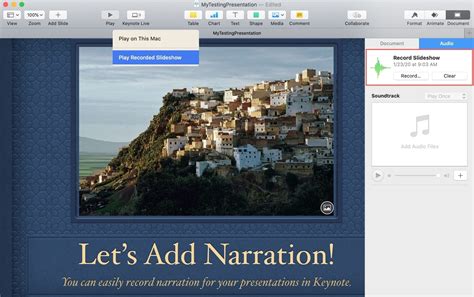 How to record narration in your Keynote presentation
