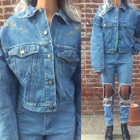 VINTAGE 80S DENIM JACKET | Jeans outfit women, Blue jean jacket outfits ...