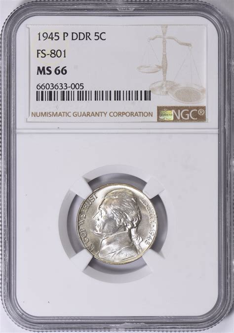 1945-P Jefferson Nickel Doubled Die Reverse FS-801 NGC MS-66 (Item ...