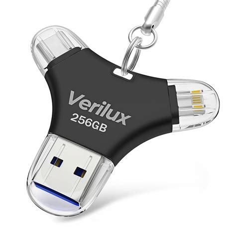 Verilux® Pendrive 256 GB, 4 in 1 Type C Pendrive with Light-ning, Micro ...