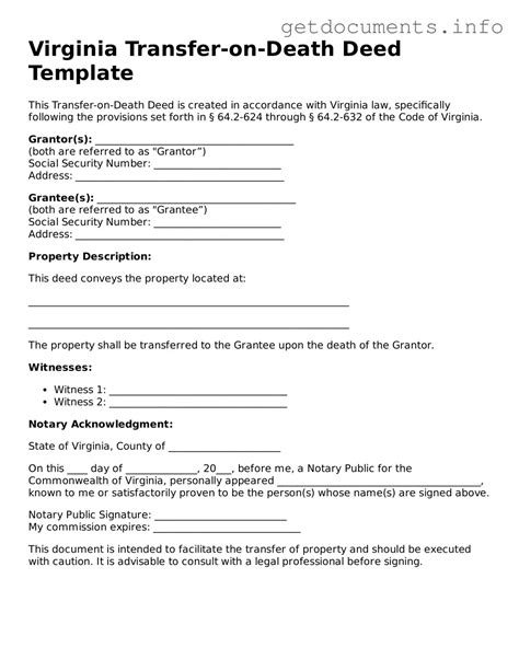 Make a Valid Virginia Transfer-on-Death Deed With Our Fillable Form