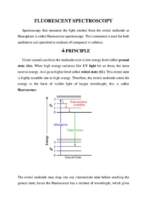 Fluorescent Spectroscopy - FLUORESCENT SPECTROSCOPY Spectroscopy that ...