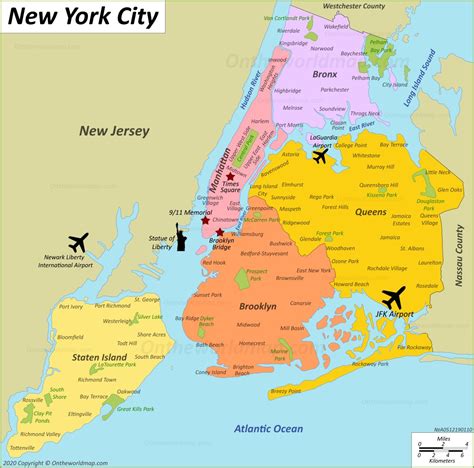 New York Boroughs Map - Tourist Map