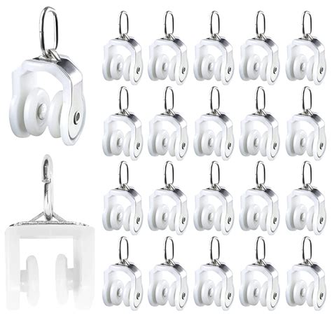 Esteopt Curtain Track Rollers 50pcs Twin Wheeled Rollers Pulleys ...