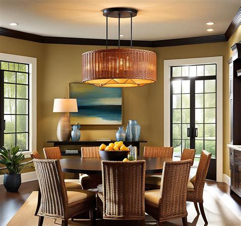 Wicker Dining Room Light Fixtures for a Small or Large Dining Table ...