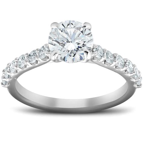 2Ct Diamond Engagement Ring 14k White Gold Clarity Enhanced