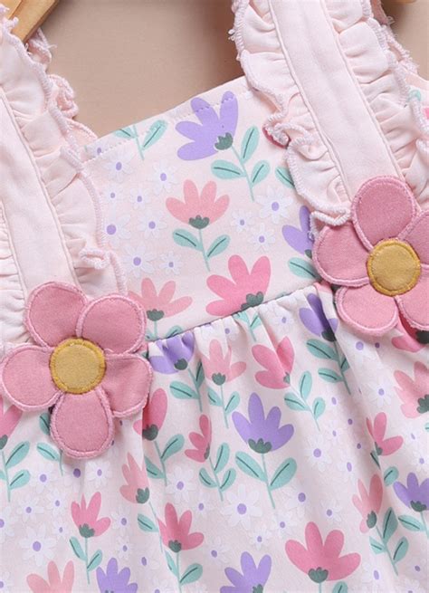 BioKool Cotton Tiny Bloom 3-Piece Dress Set "Floral Ruffle Frock, Bloo ...