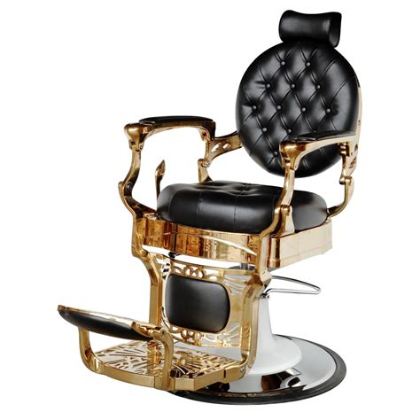 "THEODORE" Golden Barber Chair - "THEODORE" Golden Barbershop Chair ...