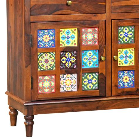 Amber Sheesham Wood Sideboard in Honey Finish– WOODPEEL FURNITURE AND ...