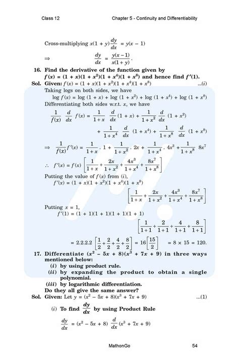 Image result for Class 12 Maths Chapter 5