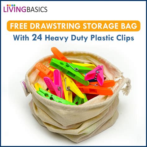 LivingBasics® Heavy Duty Rust Free Cloth Peg/Clothes Clip/Cloth Drying ...