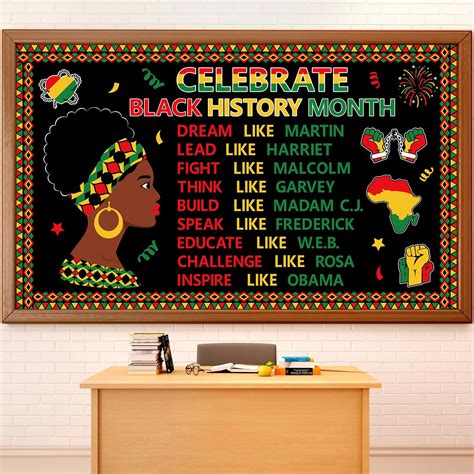 Amazon.com : gisgfim Black History Month Classroom Bulletin Board ...