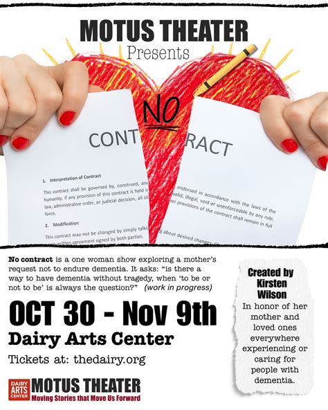 Motus Theater Presents: No Contract by Kirsten Wilson – Dairy Arts Center