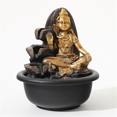 UMAI Polyresin Shiva Fountain for Home Decor with LED Lights ...