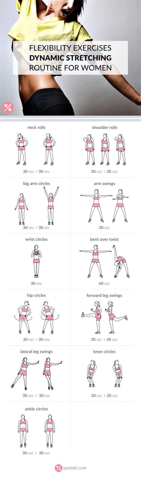 Dynamic Stretching Routine For Women | Flexibility workout, Dynamic stretching exercises ...