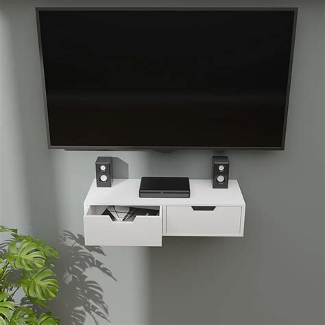 ETIQUETTE ART Floating TV Shelf Wall Mounted Media Console, Router DVD ...