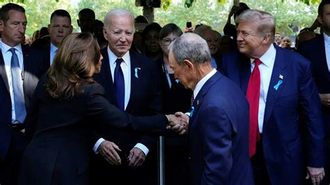 Kamala Harris, Donald Trump shake hands again at 9/11 anniversary ...
