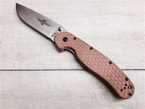Scales for ONTARIO RAT 1 Brown Micarta with hex pattern (handles only ...