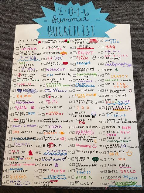 2016 summer bucket list this was super fun to make and I can