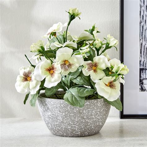 Buy Gloria Bloom Artificial Pansy Flower in Pot from Home Centre at ...
