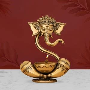 DecorTwist Ganesh Diya Brass Ganesha Idol Statue Murti Decorative ...