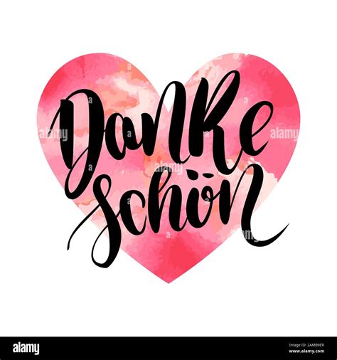 Danke schoen. Thank you in german. hand drawn brush lettering on ...