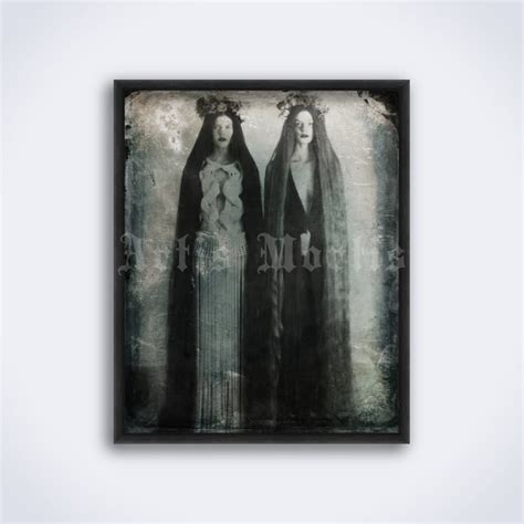 Two Long Haired Witches Sisters Vintage Daguerreotype Photo, Wicca ...