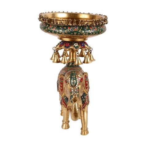 Brass elephant urli Large 21 inch – Budhshiv.com