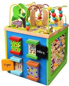 FUN LITTLE TOYS Wooden Bead Maze Toddlers Learning Multi-Functional ...