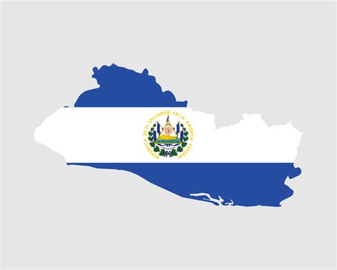 El Salvador Map Flag. Map of the Republic of El Salvador with the ...