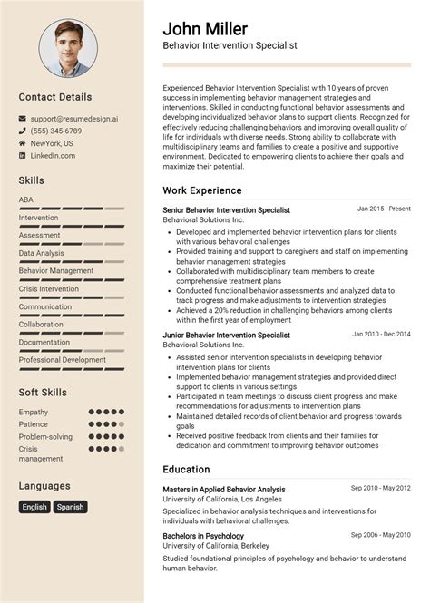 15 Behavior Intervention Specialist Resume Examples And Templates for ...
