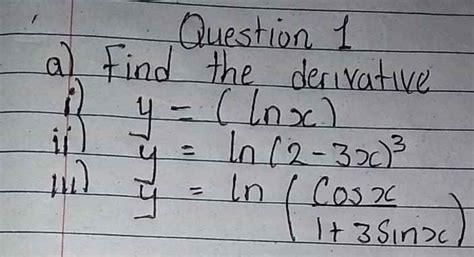 Derivative Of Ln 3X