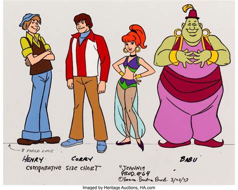 Jeannie Size Comparison Model Sheet Cel (Hanna-Barbera, 1973).... | Lot ...