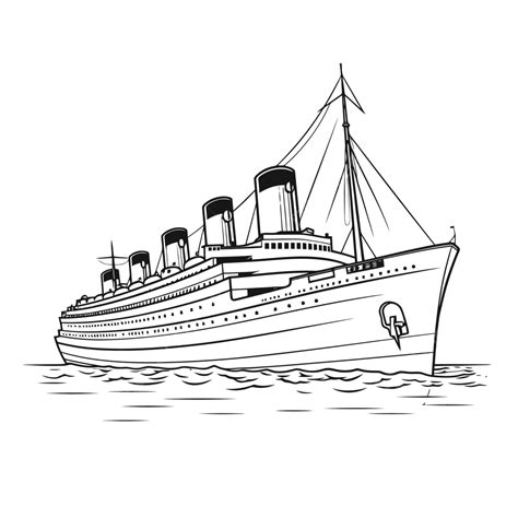 Cruise Ship Drawing Sketch