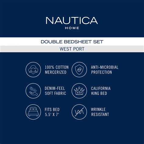 Buy NAUTICA West Port Cotton 250TC Checked 3Pcs King Bedsheet Set from ...