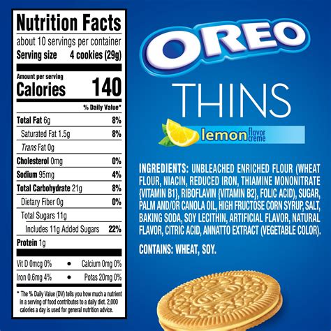45 nutrition facts label for oreo cookies