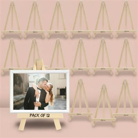 Mini Wooden Easel Stand 4 Inch Set of 12 Tabletop Display Canvas ...