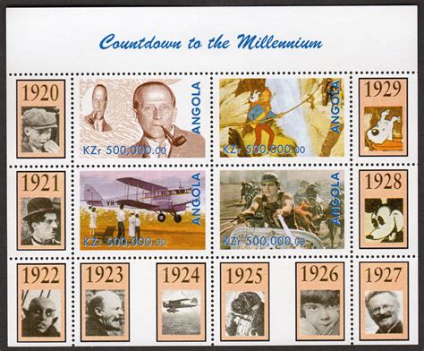 Angola 1999 Countdown to the Millennium/Tintin/Milne/Mickey Mouse(4 ...