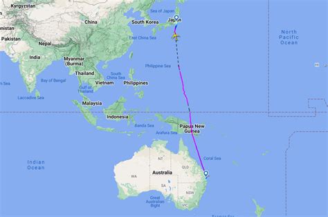 Map Of Japan To Australia
