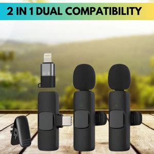 GUGGU K9 Dual (Wireless Microphone) Plug & Collar Mic for Live Stream ...