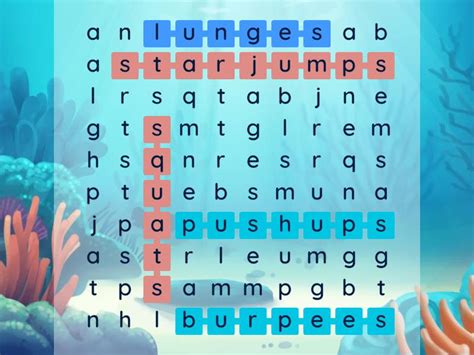 Exercise Word Search Puzzles 的图像结果
