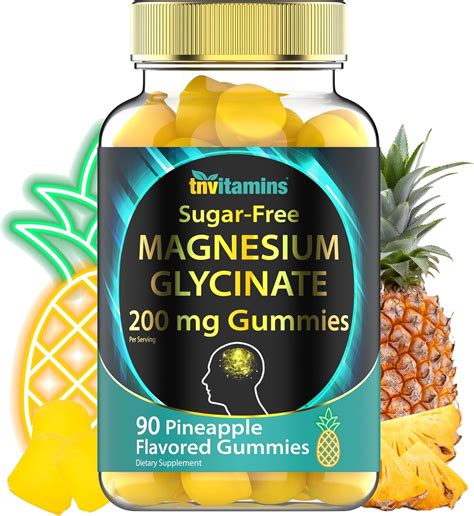 Tnvitamins Magnesium Glycinate Gummies Sugar-Free: 200mg - 90 India | Ubuy