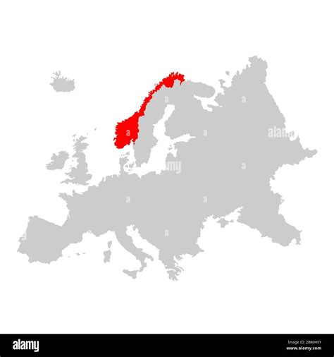 Norway on map of europe Stock Vector Image & Art - Alamy