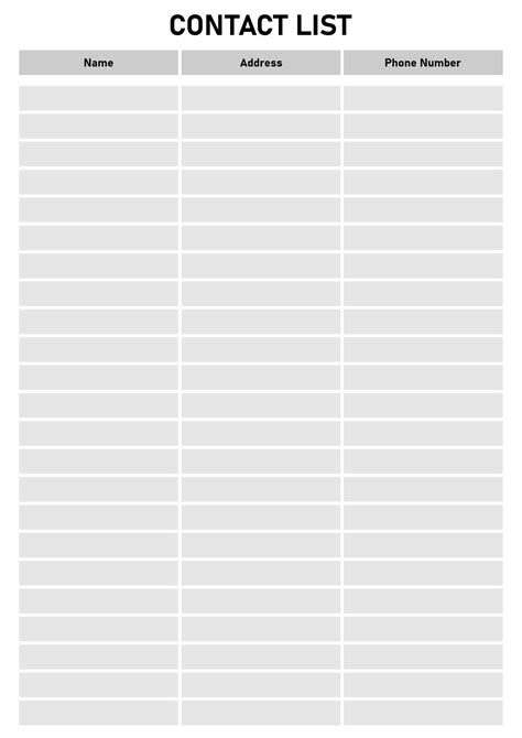 7 Best Images of Phone Contact List Template Printable - Printable ...