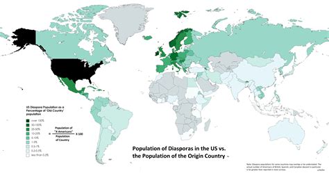 Population of Diasporas in the US vs the Population of their Country of Origin : r/MapPorn