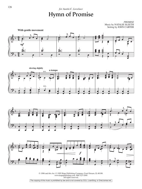 Hymn of Promise by John Carter Sheet Music for Piano Solo at Sheet ...